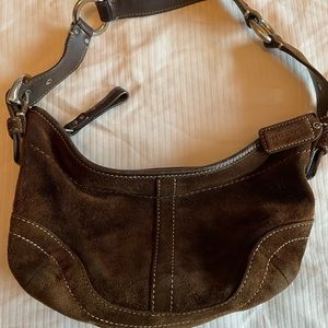Coach satchel purse- brown suede